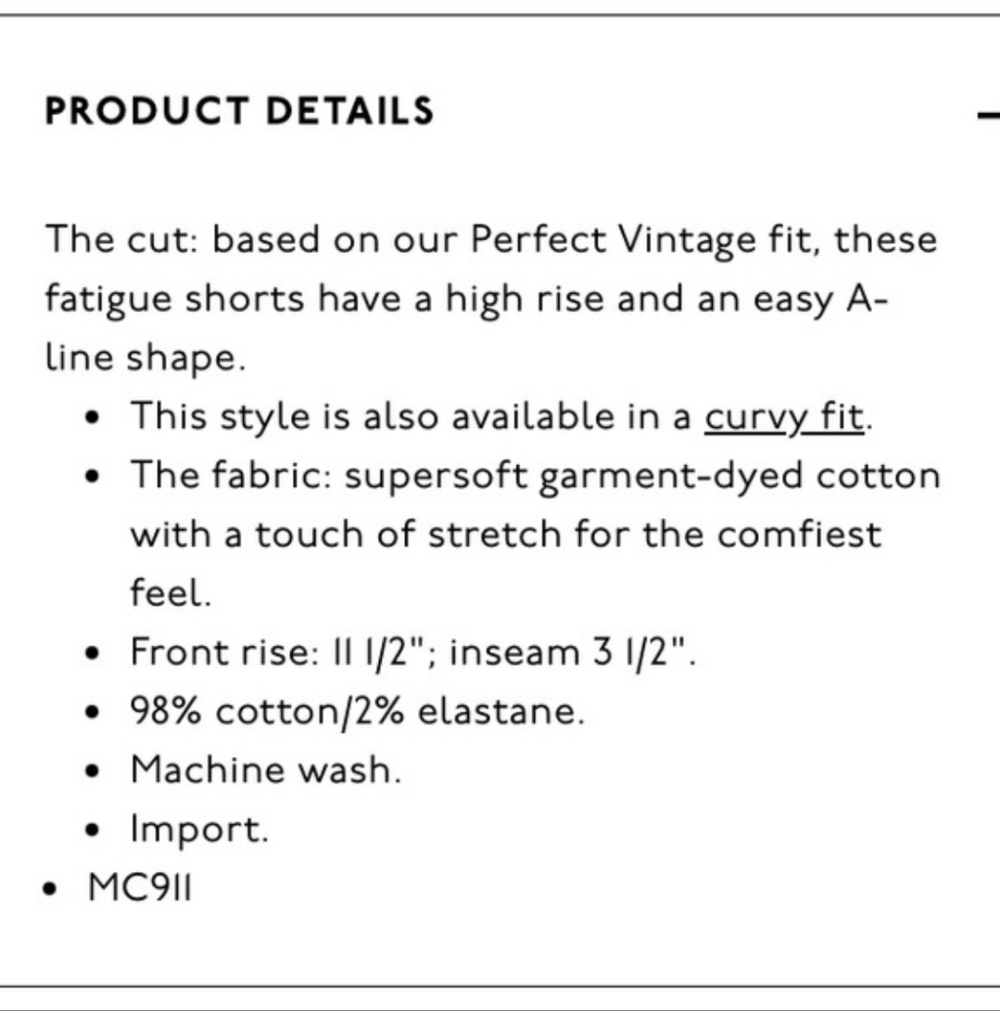 Madewell | The Perfect Vintage Fatigue Shorts in Tan - Picture 6 of 6